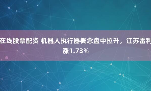 在线股票配资 机器人执行器概念盘中拉升，江苏雷利涨1.73%